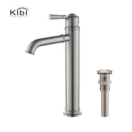 Kibi Victorian Single Handle Bathroom Vessel Sink Faucet with Pop Up Drain C-KBF1013BN-KPW101BN